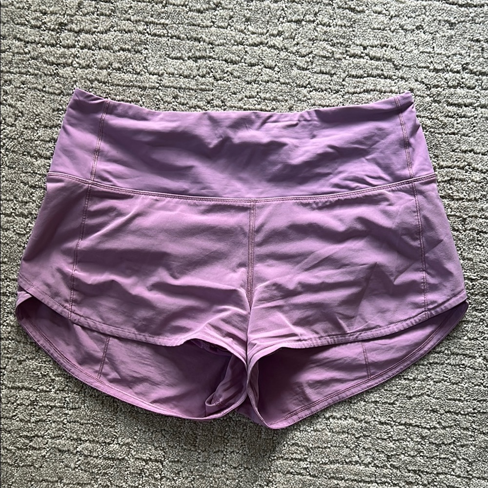 Lululemon Athletica Purple Athletic Shorts with Moisture-Wicking Fabric